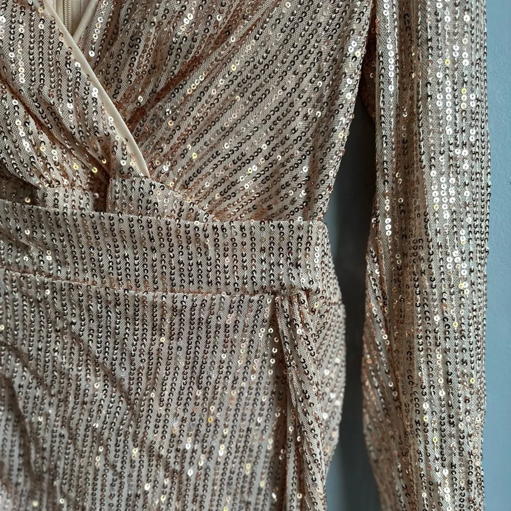 Eilly Bazar Draped Side Ruched Sequin Bodycon Dress - Picture 6 of 6